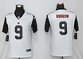 Women Nike Cincinnati Bengals 9 Burrow White 2nd Alternate Limited Jersey,baseball caps,new era cap wholesale,wholesale hats